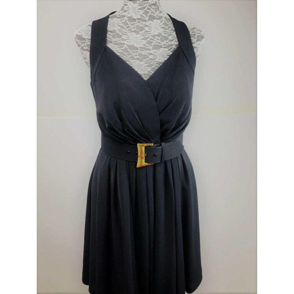Vintage 90s Gillian Evening Wear Black Halter Dress NWOT Size 8 Petite